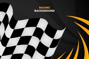 Modern racing design background vector. Trendy racing background template with race flag. vector