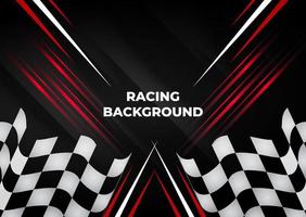 Trendy racing background template with race flag. Modern racing design background vector