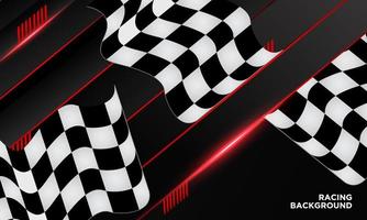 Trendy racing background template with race flag. Modern racing design background vector