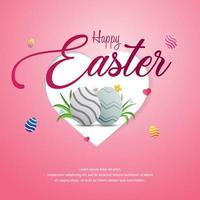 Happy easter design background vector. Design layout for invitation, card, menu, flyer, banner, poster, voucher. vector