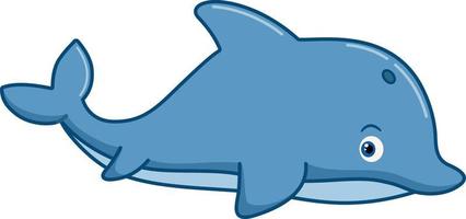Cartoon whale on white background vector