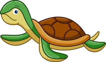 Cute turtle cartoon on white background vector