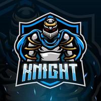 Knight mascot esport logo design vector