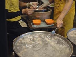 Boiled meat ball hond made . THAI food . photo