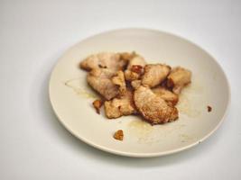 Fried pork, garlic, pepper. THAI food photo