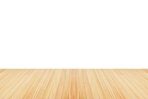 Empty wooden table top isolated on white background for product display montage photo