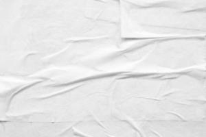 Blank white crumpled and creased paper poster texture photo