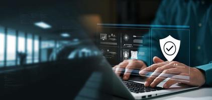 cybersecurity and privacy concept of data protection, secure encryption technology, secure internet access, secure encryption of user private data, Business confidentiality security. photo