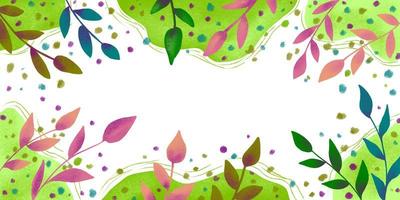 Watercolor background with leaves and spots photo