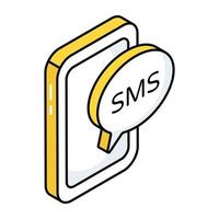 A creative design icon of mobile sms vector