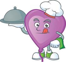 Purple love balloon cartoon character style vector