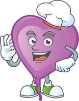 Purple love balloon cartoon character style vector