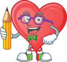 Red love balloon cartoon character style vector