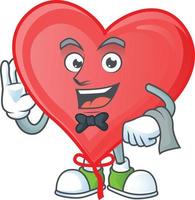 Red love balloon cartoon character style vector