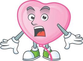 Pink love balloon cartoon character style vector