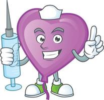 Purple love balloon cartoon character style vector