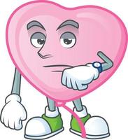 Pink love balloon cartoon character style vector