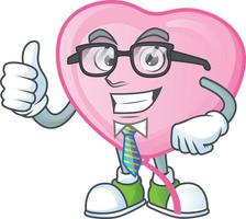 Pink love balloon cartoon character style vector