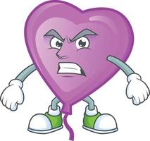 Purple love balloon cartoon character style vector