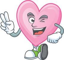 Pink love cartoon character style vector