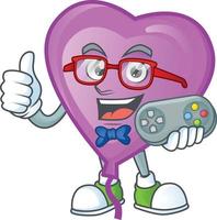 Purple love balloon cartoon character style vector