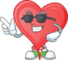 Red love balloon cartoon character style vector