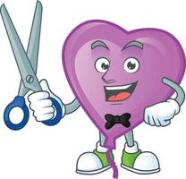 Purple love balloon cartoon character style vector