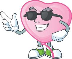 Pink love balloon cartoon character style vector