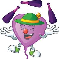 Purple love balloon cartoon character style vector