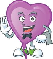 Purple love balloon cartoon character style vector