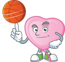 Pink love balloon cartoon character style vector