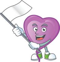 Purple love balloon cartoon character style vector