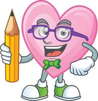 Pink love cartoon character style vector