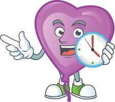 Purple love balloon cartoon character style vector