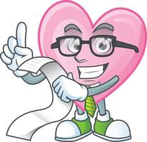 Pink love cartoon character style vector