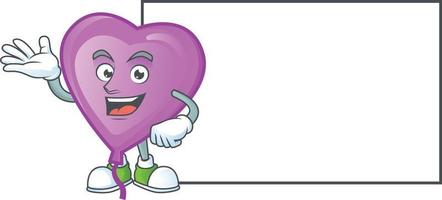 Purple love balloon cartoon character style vector