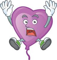 Purple love balloon cartoon character style vector