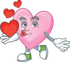 rosado amor dibujos animados personaje estilo vector