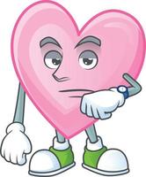 Pink love cartoon character style vector