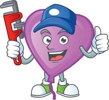 Purple love balloon cartoon character style vector