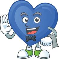 Blue love cartoon character style vector