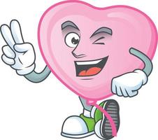 Pink love balloon cartoon character style vector