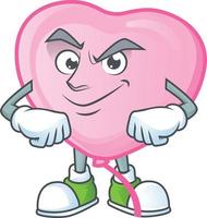 Pink love balloon cartoon character style vector