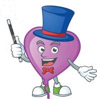 Purple love balloon cartoon character style vector