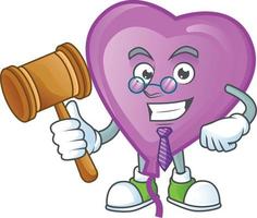 Purple love balloon cartoon character style vector