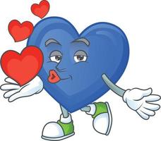 Blue love cartoon character style vector