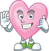 Pink love cartoon character style vector