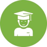 icono de vector de estudiante graduado