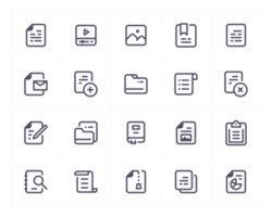 Document and file line icon set png