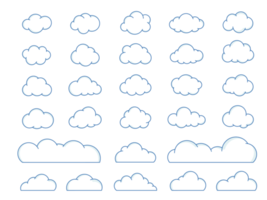 dibujos animados nubes forma libre y muchos forma nubes son Perfecto para tu decoración png